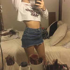 White long sleeve graphic tee